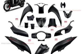 Dàn áo Sh Mode 125 2024 màu Đen Nhám ABS bản Đặc Biệt (16 món), Bộ vỏ áo nhựa màu Sh Mode 4 val 2021 2022 2023