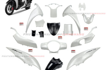 Dàn áo Sh Mode 125 2022 màu Trắng Đen ABS bản Cao Cấp (16 món), Bộ vỏ áo nhựa màu Sh Mode 4 val 2021 2023 2024