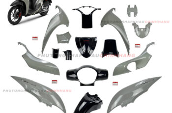 Dàn áo Sh Mode 125 2023 màu Xám Xi Măng ABS bản Thể Thao (16 món), Bộ vỏ áo nhựa màu Sh Mode 4 val 2021 2022 2024