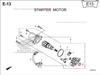 E13 – MÔ TƠ ĐỀ – HONDA BLADE 110 (K57)
