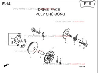 E14 – PULY CHỦ ĐỘNG – HONDA CLICK 110 (KVB)