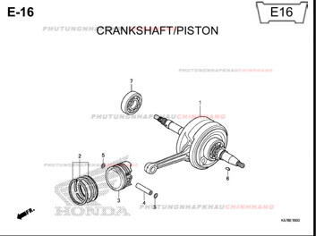 E16 – TRỤC CƠ PISTON – HONDA BLADE 110 (K57)