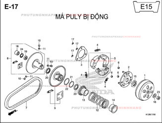 E17 – MÁ PULY BỊ ĐỘNG – HONDA LEAD 125 (K12)