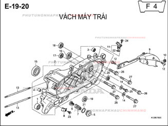 E19-20 – VÁCH MÁY TRÁI – HONDA LEAD 125 (K12)