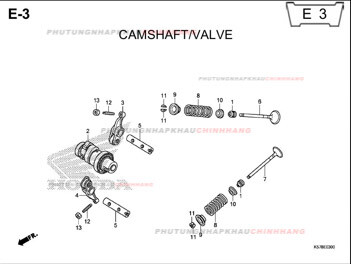 E3 – TRỤC CAM XU PÁP – HONDA BLADE 110 (K57)