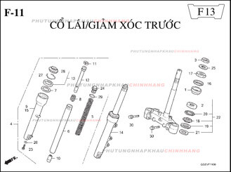 F11 – CỔ LÁI GIẢM XÓC TRƯỚC – HONDA LEAD 110 (GGE)