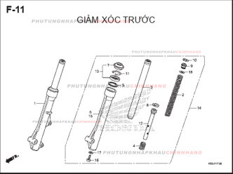 F11 – GIẢM XÓC TRƯỚC – HONDA WAVE RSX 110 (K90J)