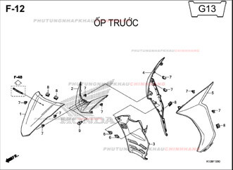 F12 – ỐP TRƯỚC – HONDA LEAD 125 (K12)