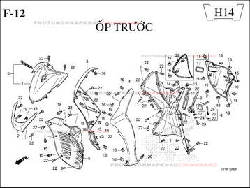 F12 – ỐP TRƯỚC – SH 125-150 (K01-K02)
