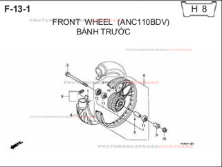 F13-1 – BÁNH TRƯỚC – HONDA CLICK 110 (KVB)