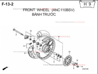 F13-2 – BÁNH TRƯỚC – HONDA CLICK 110 (KVB)
