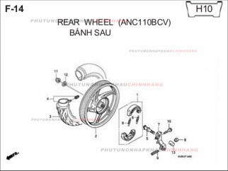 F14 – BÁNH SAU – HONDA CLICK 110 (KVB)