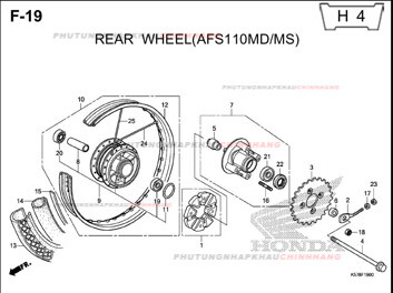 F19 – BÁNH SAU – HONDA BLADE 110 (K57)