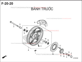 F20-20 – BÁNH TRƯỚC – HONDA SH 125-150 (K77-K78)