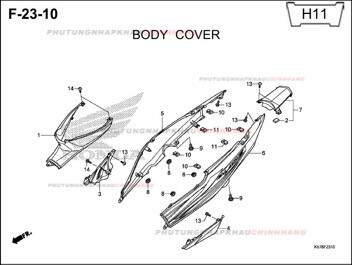 F23-10 – ỐP THÂN – HONDA BLADE 110 (K57)