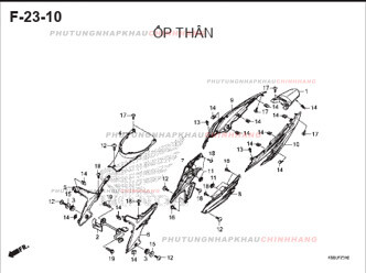F23-10 – ỐP THÂN – HONDA WAVE RSX 110 (K90J)