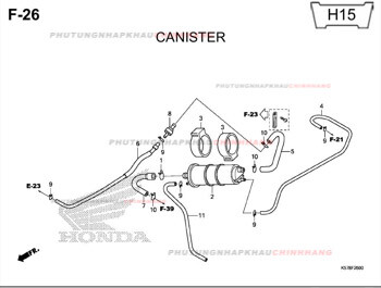 F26 – HỘP LỌC KHÍ BÌNH XĂNG – HONDA BLADE 110 (K57)
