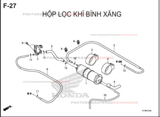 F27 – HỘP LỌC KHÍ BÌNH XĂNG – HONDA SH 125-150 (K77-K78)