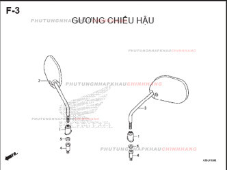 F3 – GƯƠNG CHIẾU HẬU – HONDA WAVE RSX 110 (K90J)