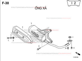 F30 – ỐNG XẢ – HONDA LEAD 125 (K12)