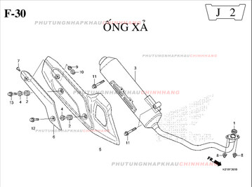 F30 – ỐNG XẢ – SH 125-150 (K01-K02)