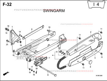 F32 – CÀNG SAU – HONDA BLADE 110 (K57)