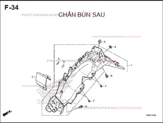 F34 – CHẮN BÙN SAU – HONDA WAVE RSX 110 (K90J)