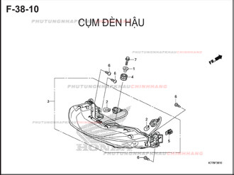 F38-10 – CỤM ĐÈN HẬU – HONDA SH 125-150 (K77-K78)