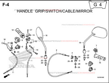 F4 – TAY PHANH CÔNG TẮC DÂY GƯƠNG – HONDA BLADE 110 (K57)