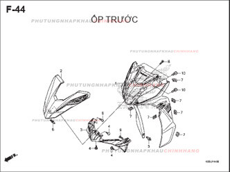 F44 – ỐP TRƯỚC – HONDA WAVE RSX 110 (K90J)