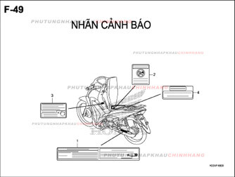 F49 – NHÃN CẢNH BÁO – HONDA WAVE RSX 110 (K90A)