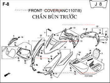F8 – ỐP TRƯỚC – HONDA AIR BLADE 110 (KVG)