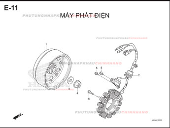 E11 – MÁY PHÁT ĐIỆN – HONDA WAVE ALPHA 110 (K89)