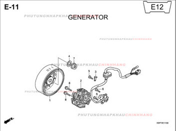 E11 – MÁY PHÁT – HONDA WAVE ALPHA 100 (KWY)