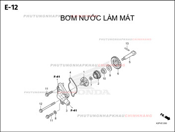 E12 – BƠM NƯỚC LÀM MÁT – HONDA WINNER R 150 (K2PT)
