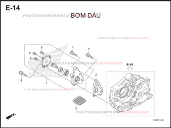 E14 – BƠM DẦU – HONDA WAVE ALPHA 110 (K89)