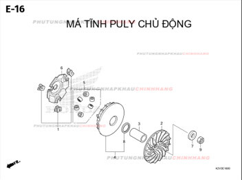 E16 – MÁ TĨNH PULY CHỦ ĐỘNG – HONDA VARIO 125 (K2V)