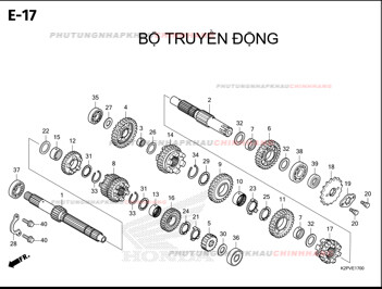 E17 – BỘ TRUYỀN ĐỘNG – HONDA WINNER R 150 (K2PT)