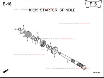 E18 – TRỤC CẦN KHỞI ĐỘNG – HONDA WAVE ALPHA 100 (KWY)