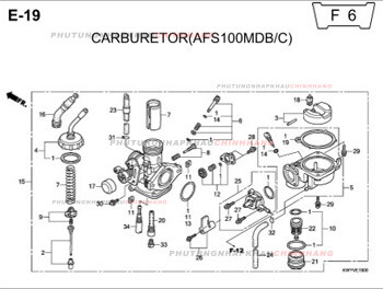 E19 – CHẾ HÒA KHÍ – HONDA WAVE ALPHA 100 (KWY)