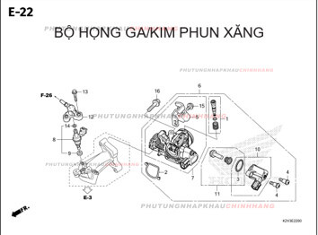 E22 – HỌNG GA KIM PHUN – HONDA VARIO 125 (K2V)