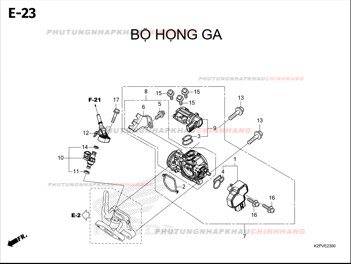 E23 – BỘ HỌNG GA – HONDA WINNER R 150 (K2PT)