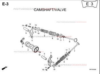 E3 – TRỤC CAM XU PÁP – HONDA WAVE ALPHA 100 (KWY)