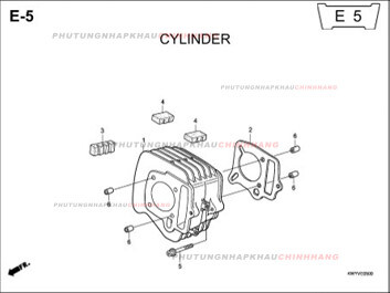 E5 – XY LANH – HONDA WAVE ALPHA 100 (KWY)