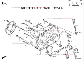 E6 – ỐP VÁCH MÁY PHẢI – HONDA WAVE ALPHA 100 (KWY)