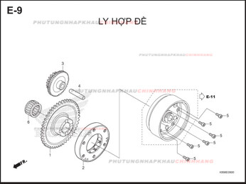 E9 – LY HỢP ĐỀ – HONDA WAVE ALPHA 110 (K89)