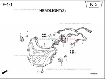 F1-1 – ĐÈN PHA – HONDA WAVE A A+ZX S RS 100