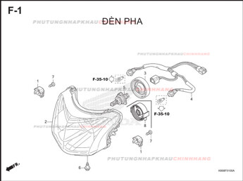 F1 – ĐÈN PHA – HONDA WAVE ALPHA 110 (K89)