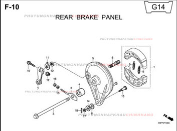 F10 – BÁT PHANH SAU – HONDA WAVE ALPHA 100 (KWY)