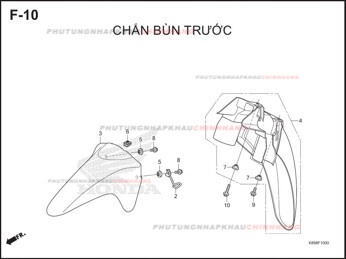 F10 – CHẮN BÙN TRƯỚC – HONDA WAVE ALPHA 110 (K89)